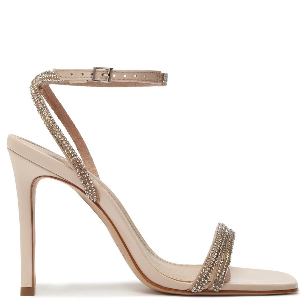 New Schutz Altima glam light pink rhinestone size 9.5 ankle strap